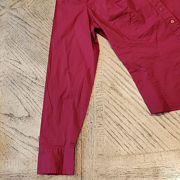 Red Button Down shirt size Petite S stretch St John's bay - Picture 2 of 8